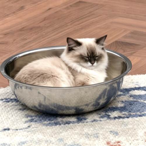 猫咪小狗通用猫窝夏日不锈钢盆