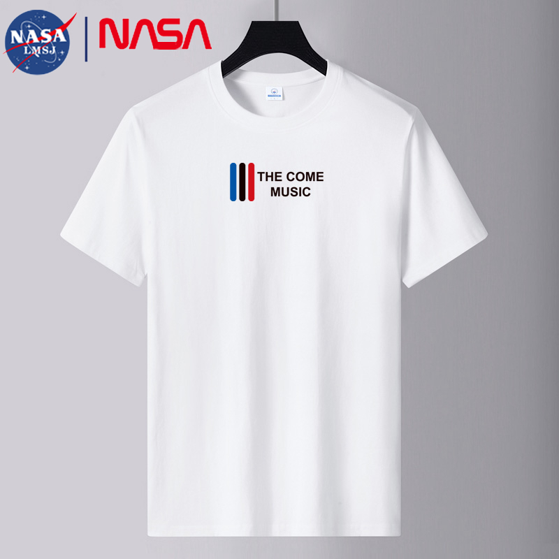 NASA联名夏季T恤男短袖2022春夏新款韩版修身纯棉圆领半袖t恤青年