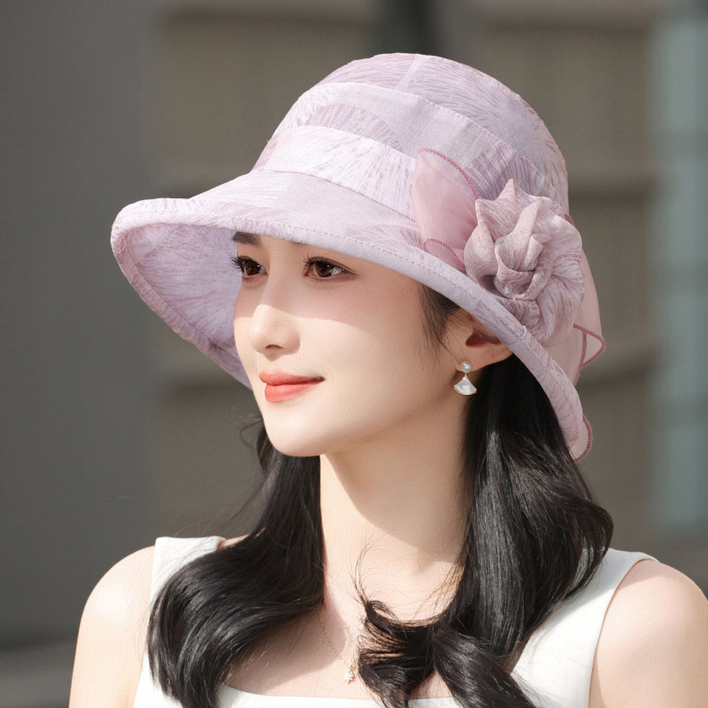 中老年人帽子太阳帽女妈妈遮阳帽薄凉帽防晒盆帽夏季奶奶透气大檐
