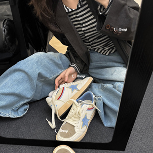 【林阿一】奈良学姐~星星鞋休闲板鞋女2025新款百搭小白鞋内增高