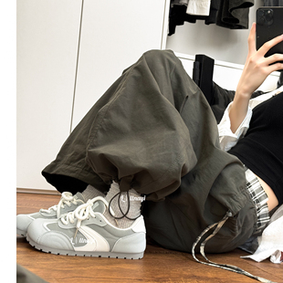 林阿一2025新款小众德训鞋女圆头休闲百搭春夏透气薄底平底板鞋潮