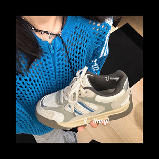 林阿一【次元美学】小众配色春夏网面透气板鞋2025新款厚底休闲鞋