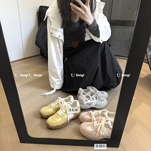 林阿一【优雅中的反叛美学】运动老爹款厚底休闲德训板鞋女2025
