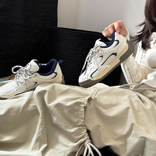 林阿一新款【校蓝】学院风2025春季透气休闲鞋女鞋韩版鞋子板鞋潮