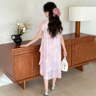 网红超美2025潮流 甜美连衣裙夏季 大童女生夏潮精致新款 夏装 服装