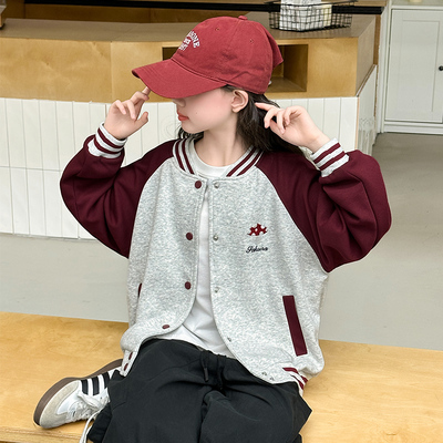 棒球外套女童春秋2025外出服秋款夹克潮宝超酷春秋装超好看小众