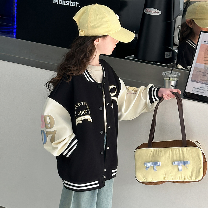 儿童外套女春秋新款潮服棒球服长袖超酷时髦青少年酷风潮范女童