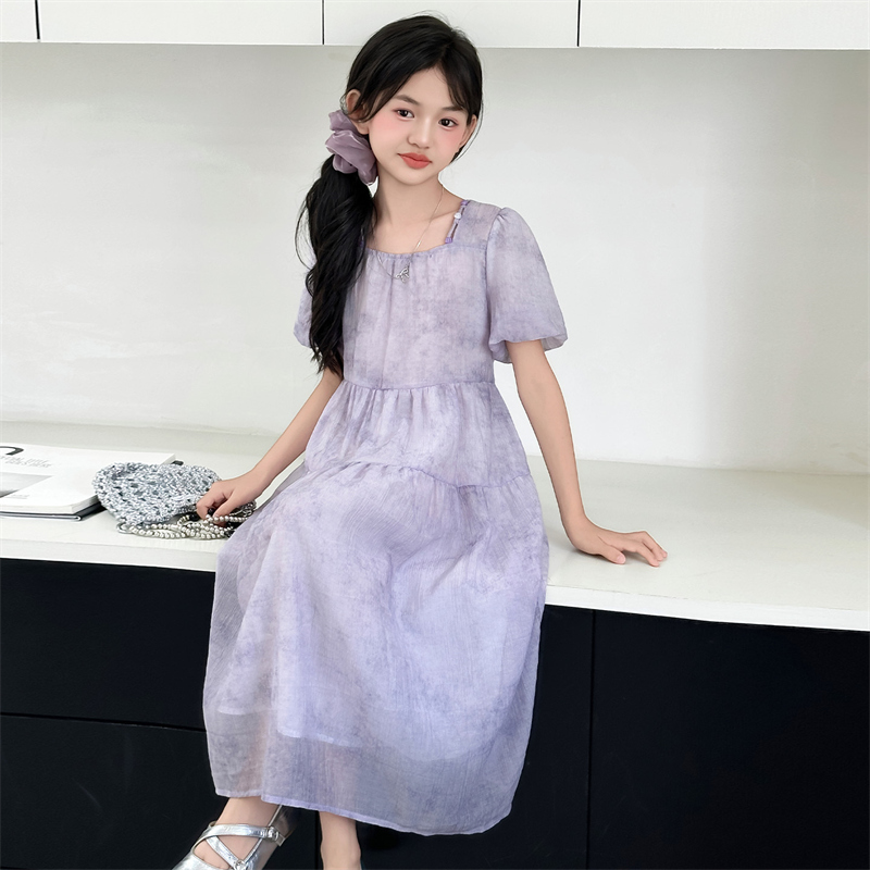 儿童夏装女连衣裙童装舒服精致夏天潮宝森系夏新中大童时尚ins风