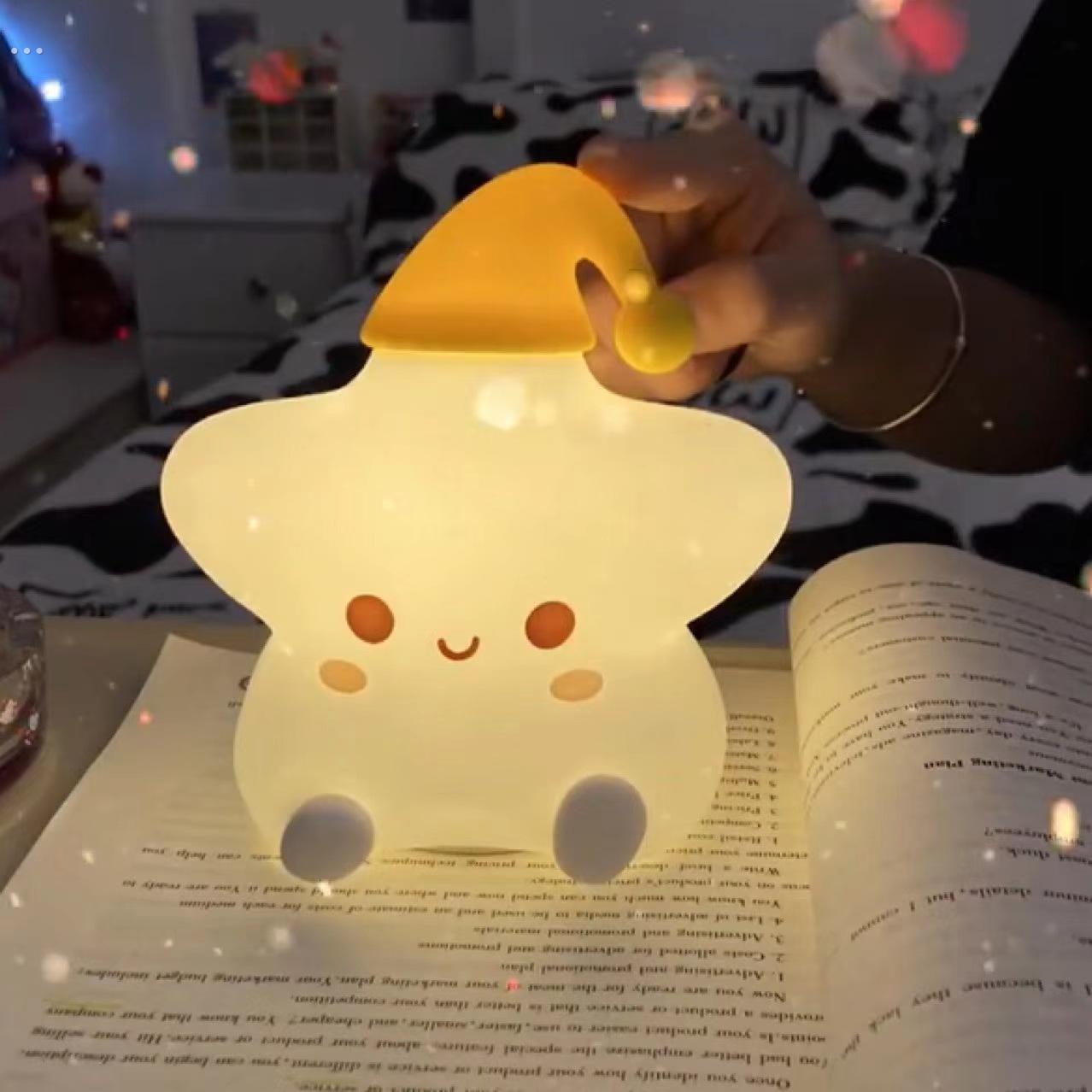 不开心就捏捏我夜灯星星小夜灯卧室床头睡眠灯生日礼物爆款