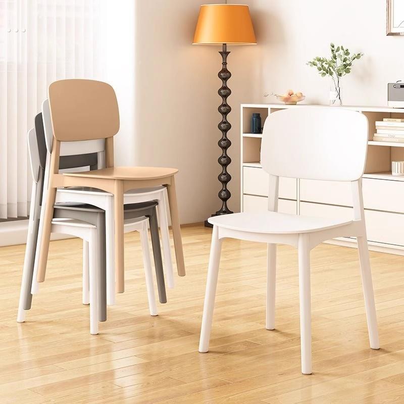 现代简约塑料餐椅家用加厚靠背凳子高级餐桌椅久坐舒服椅子奶油