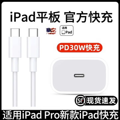 适用苹果iPad充电器Pro官方原30W套装iPad10平板专用mini7/6正品Air6/5/4充电线pd双typec快充pad插头