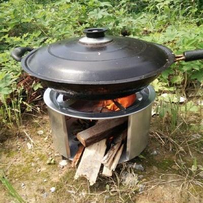 加厚柴火炉自驾野餐炉具家用烧柴灶木炭取暖炉露营野炊炉携带方。