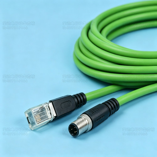 巴鲁夫M12D编码4针公头转RJ45