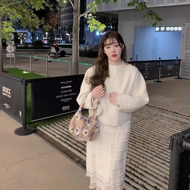 大码女装2025新款秋冬胖mm高级感法式半高领上毛衣内搭打底针织衫