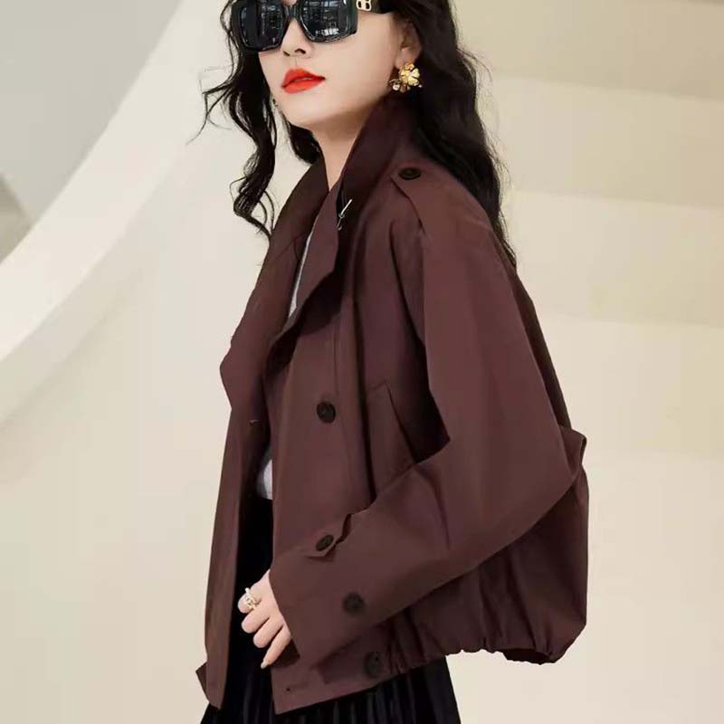 安哥拉红外套女2024秋季新款小个子短款韩系宽松休闲初秋夹克上衣