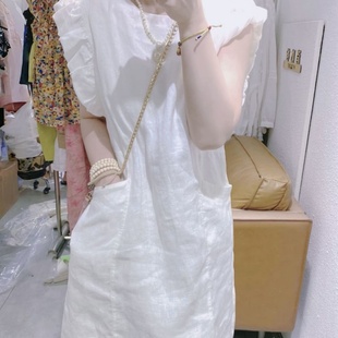 洋气百搭裙子 欧洲站2025夏季 新款 纯色拼接包肩泡泡袖 连衣裙女时尚