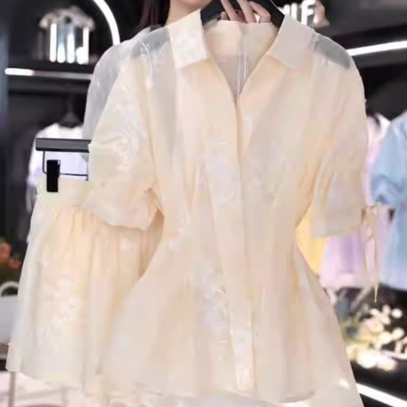 夏季套装女收腰显瘦衬衫裙法式甜美高腰短裤气质减龄高级感两件套