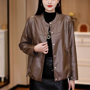 【气质女人专属】2025春季新款海宁皮衣女不起皮不爆皮软皮外套