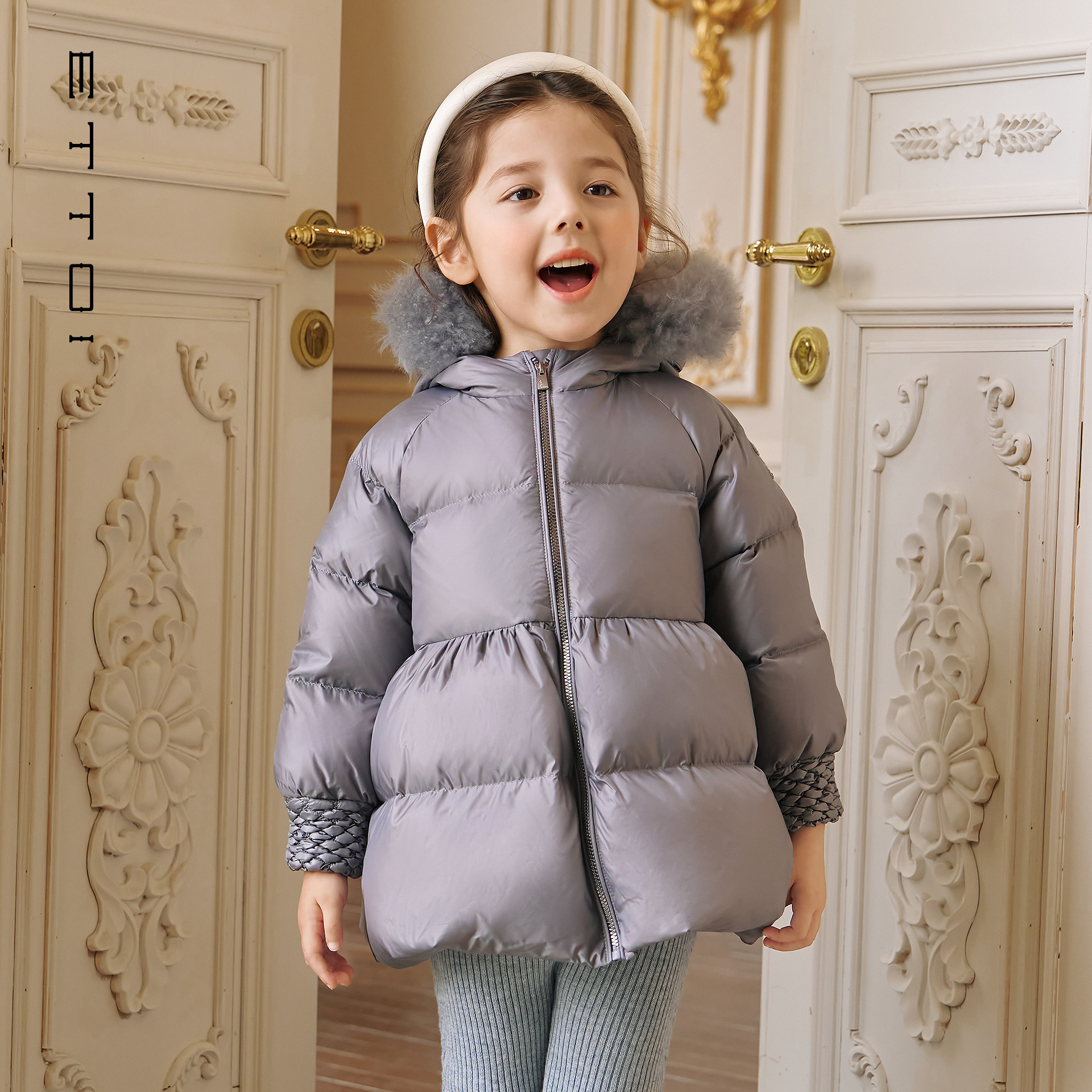 朗姿童装/ETTOI爱多娃儿童羽绒服女童鸭绒毛领外套2025年冬季新款