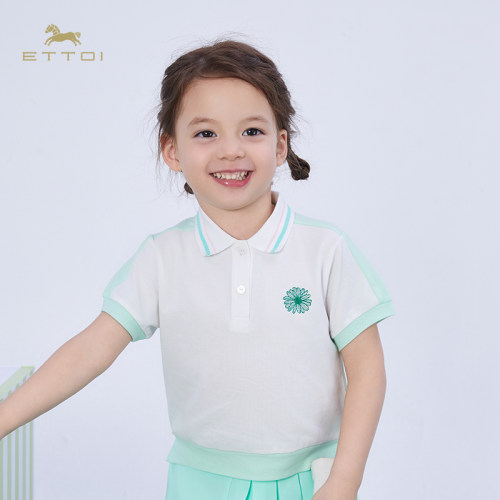 ETTOI爱多娃polo短袖童装夏拼色