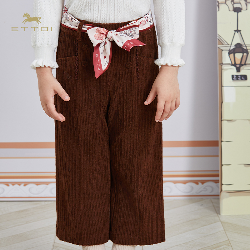 【朗姿集团】ETTOI爱多娃儿童直筒裤灯芯绒长裤秋冬经典款百搭