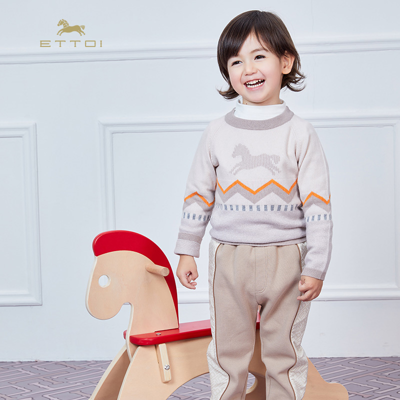 ETTOI爱多娃童装男羊绒毛衣