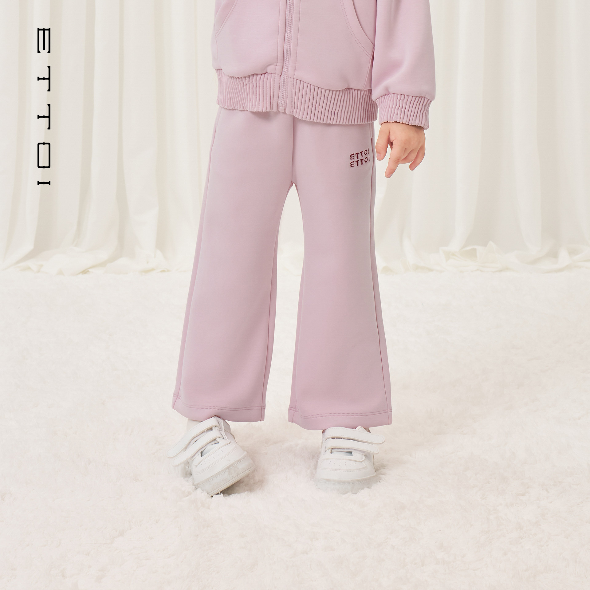【莫代尔】ETTOI爱多娃女童休闲运动风阔腿舒适裤子2025秋季新款