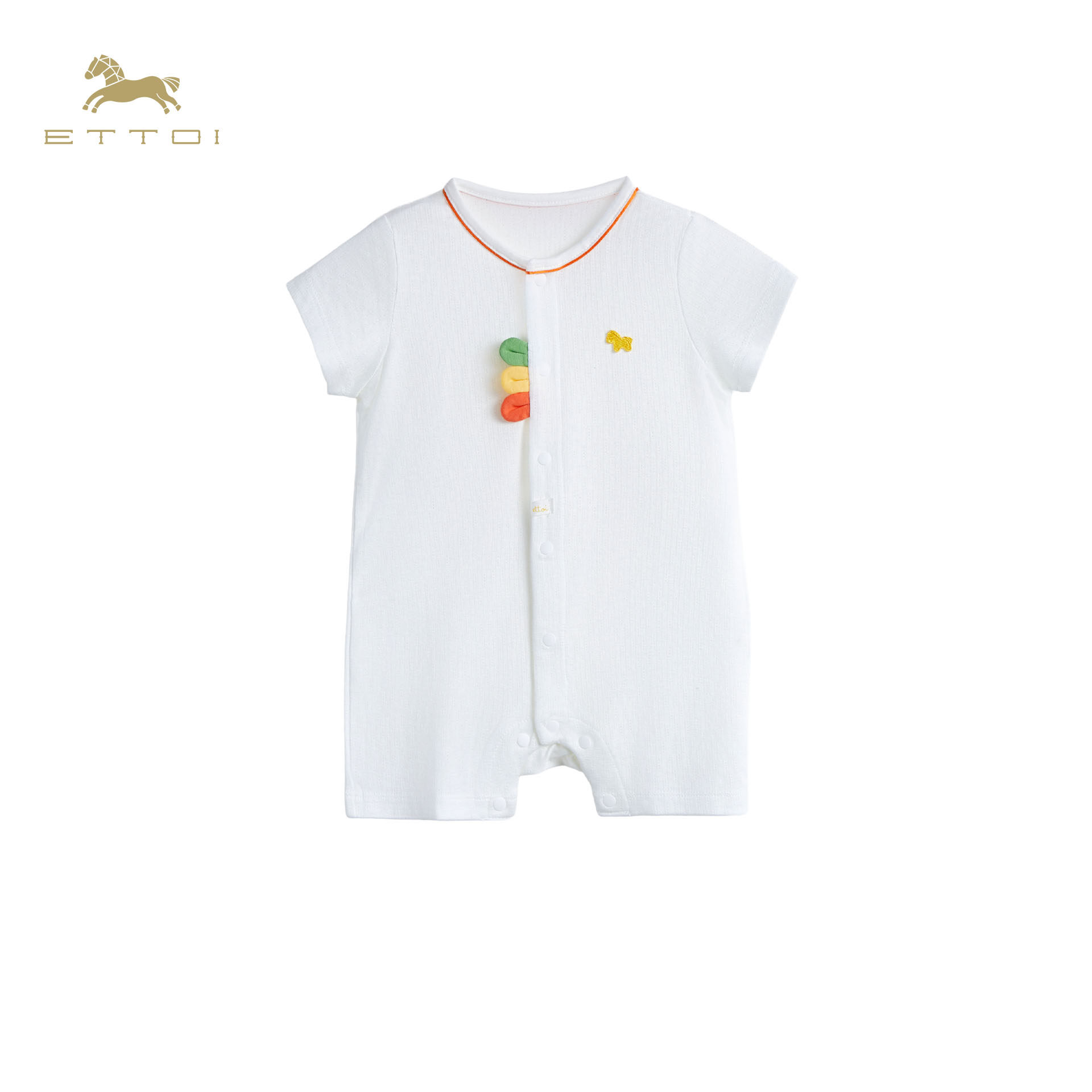 朗姿童装/ETTOI爱多娃婴儿连体衣夏宝宝短袖哈衣新生儿薄款外出服