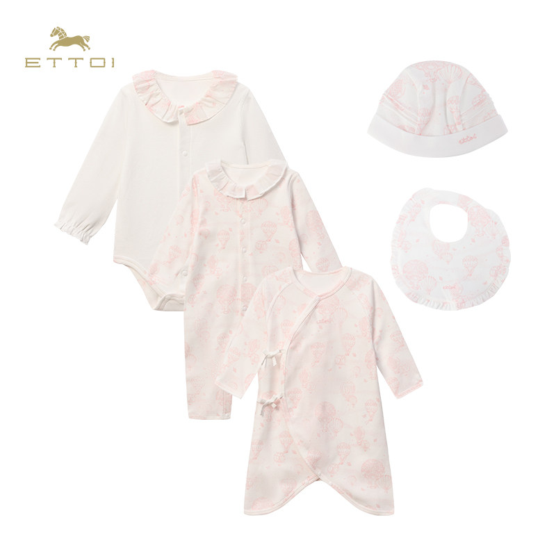 朗姿童装/ETTOI爱多娃婴儿内衣套装童趣新款宝宝连体服包屁衣