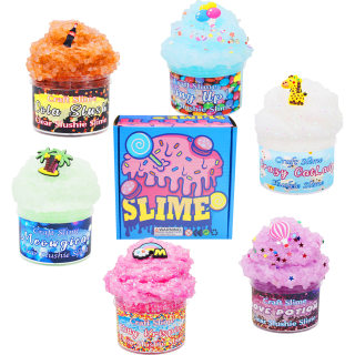 起泡胶 6pcs棉花泥套装slime kit 60ml史莱姆彩泥水晶泥厂家直销