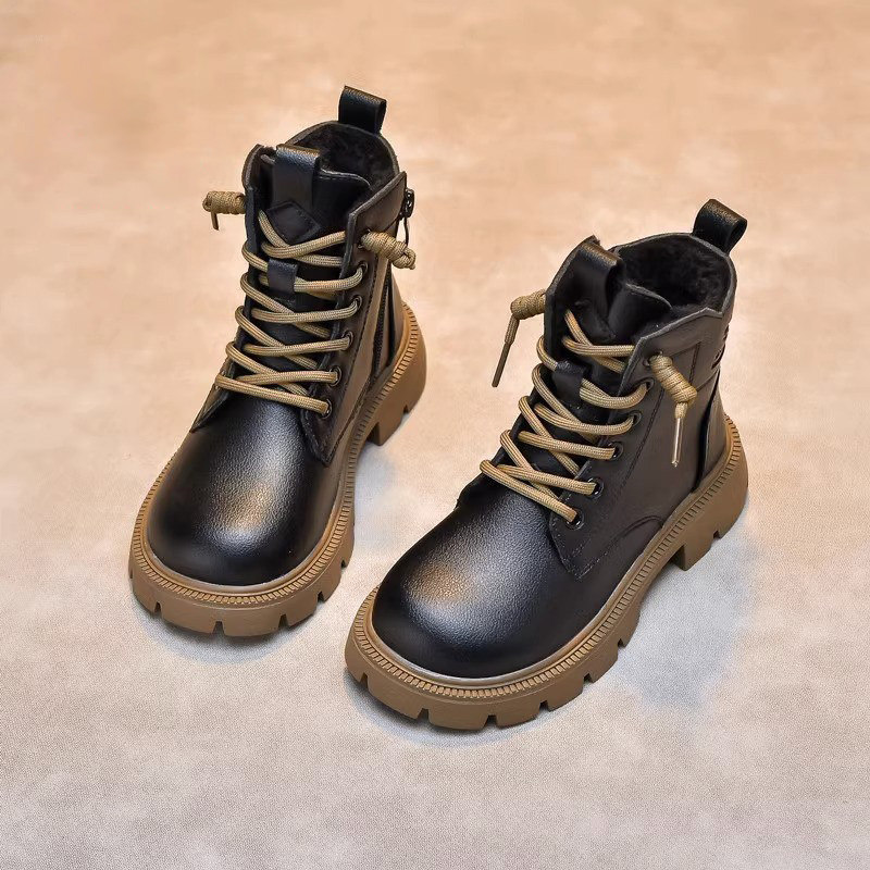 真皮女童靴子2025春秋新款加绒皮靴中大童黑色男童短靴儿童马丁靴,童鞋/婴儿鞋/亲子鞋,皮靴,淘宝优惠券,粉丝福利购,淘宝优惠卷