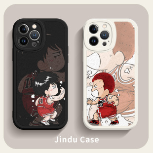 苹果15promax灌篮高手16手机壳iPhone14/13篮球11流川枫xr樱木花道xs高级感12适用8plus小羊皮7p男款6保护套