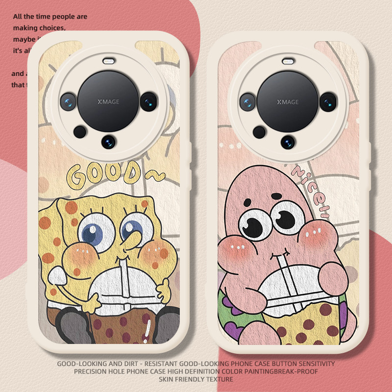 情侣手机壳适用华为mate70pro海绵宝宝60荣耀magic7派大星50可爱6卡通x40i男女5新款30创意4小众高级感全包套