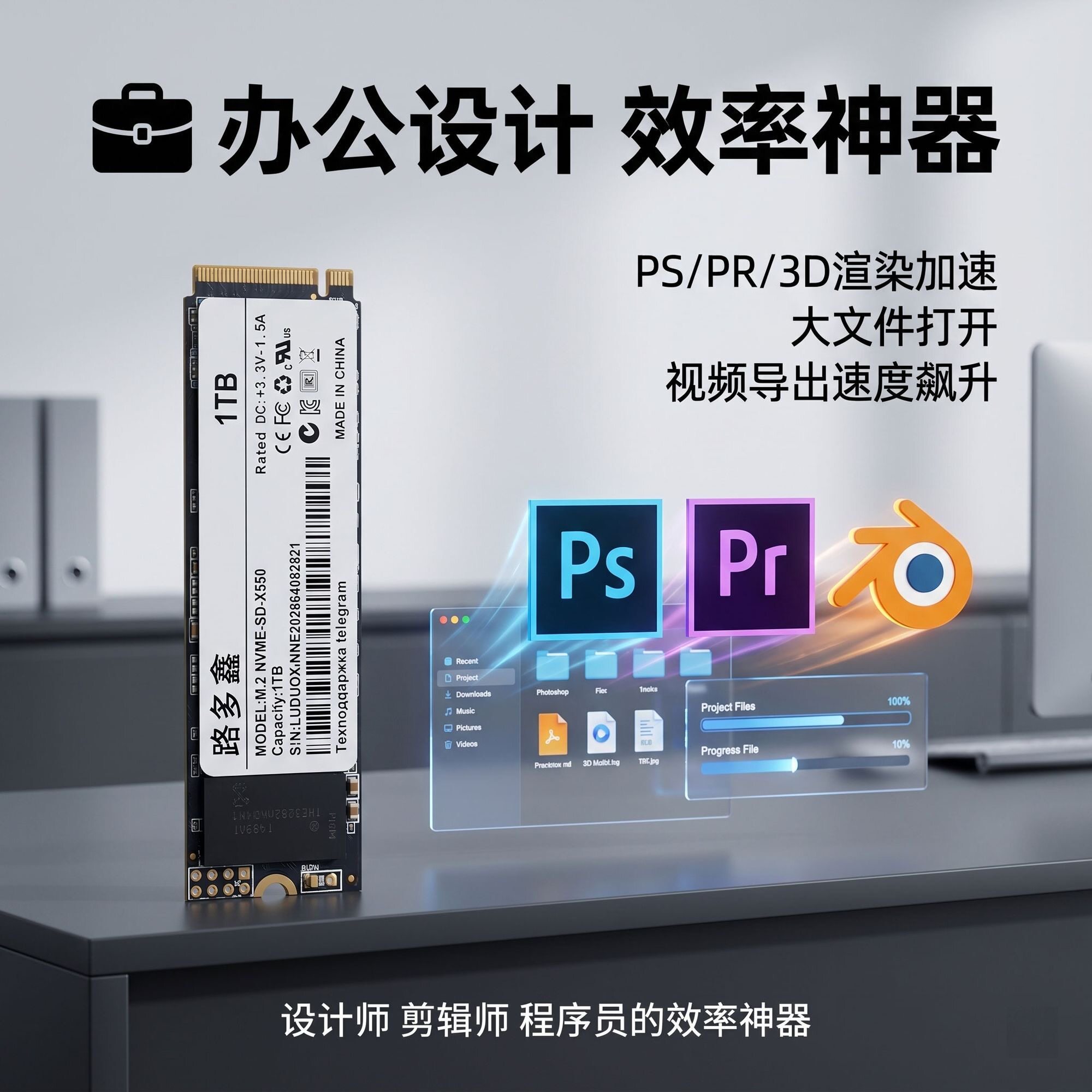 2280协议固态硬盘256G/512G/1TBnvme协议ssd笔记本台式机 PCIE3.0
