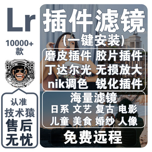 lr预设插件全套lightroom滤镜瘦脸日系胶片美白调色中文win/mac