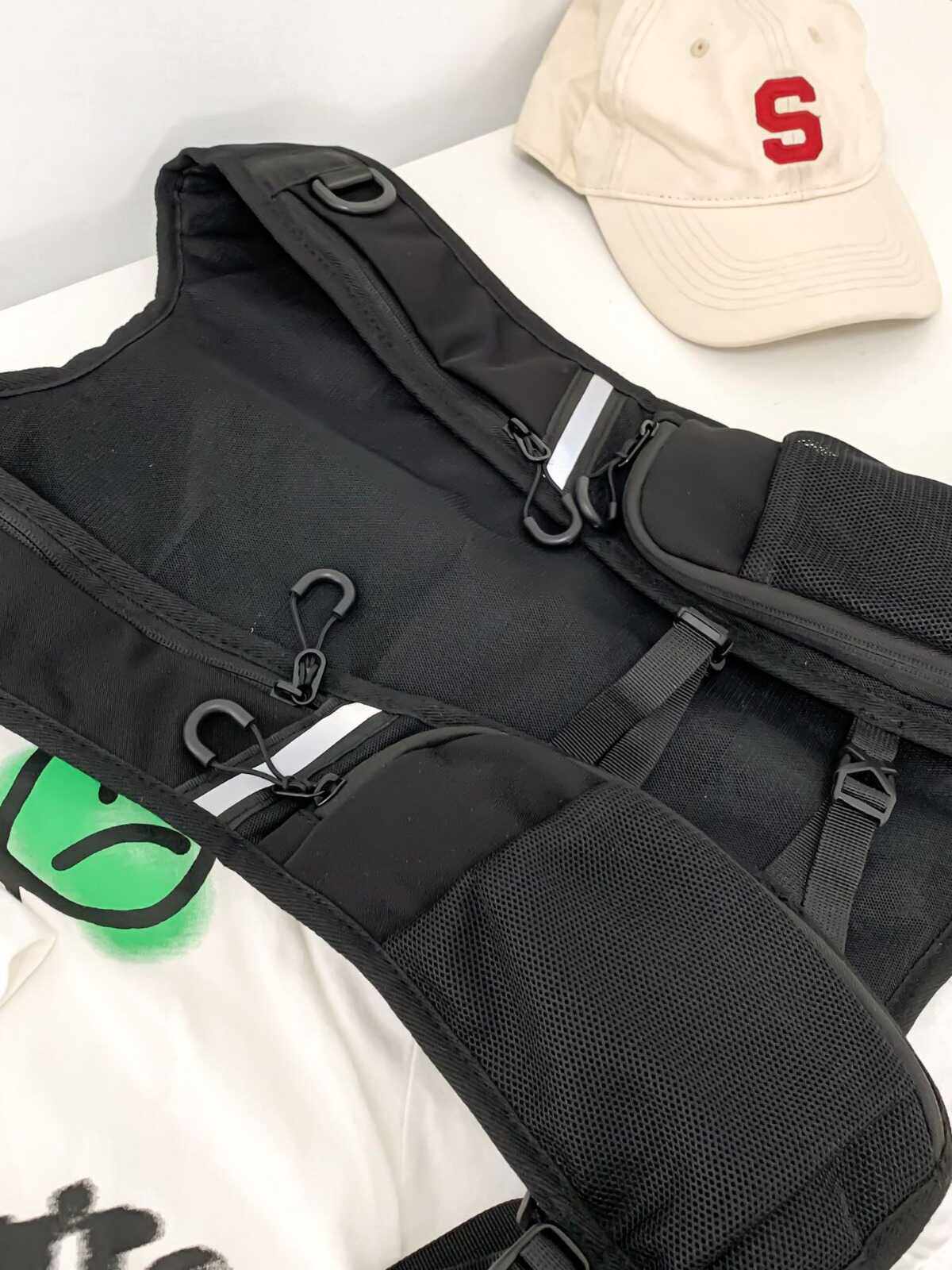 RUNNING VEST BAG COOL DARK FUNCTIONAL WIND TACTICAL CARGO VEST VEST BAG REFLECTIVE LIGHT RIDING RUNNING