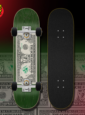 美国Santa Cruz专业滑板套装Hard Rock系列美元初学者代步双翘板