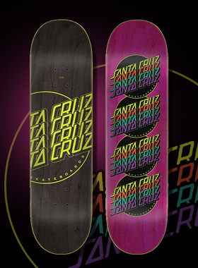 美国Santa Cruz滑板Hard Rock系列多重经典logo初学者四轮双翘板