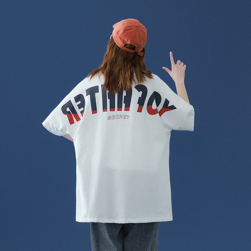 中性夏季潮流短袖t恤男ins宽松蝙蝠衫韩版嘻哈上衣C417-T06-P30，男装T恤，电商A058-1（原电商C417）