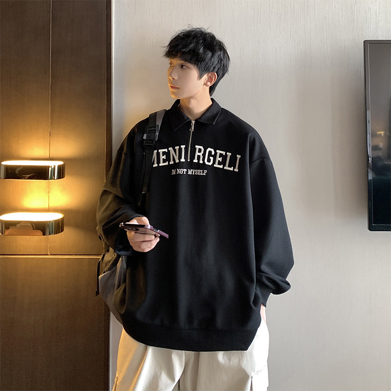 WY116-P50控68320克抖音品2025秋装美式华夫格翻领刺绣卫衣外套,女装短外套,电商A058-1（原电商C417）