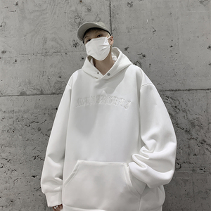 WY118-P70控98抖音480克春季美式高街重磅麂皮绒刺绣连帽卫衣外套图片