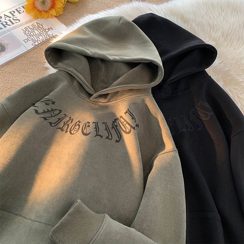 WY137-特批45控68400克抖音品秋季重磅麂皮绒烧花连帽卫衣外套,女装短外套,电商A058-1（原电商C417）