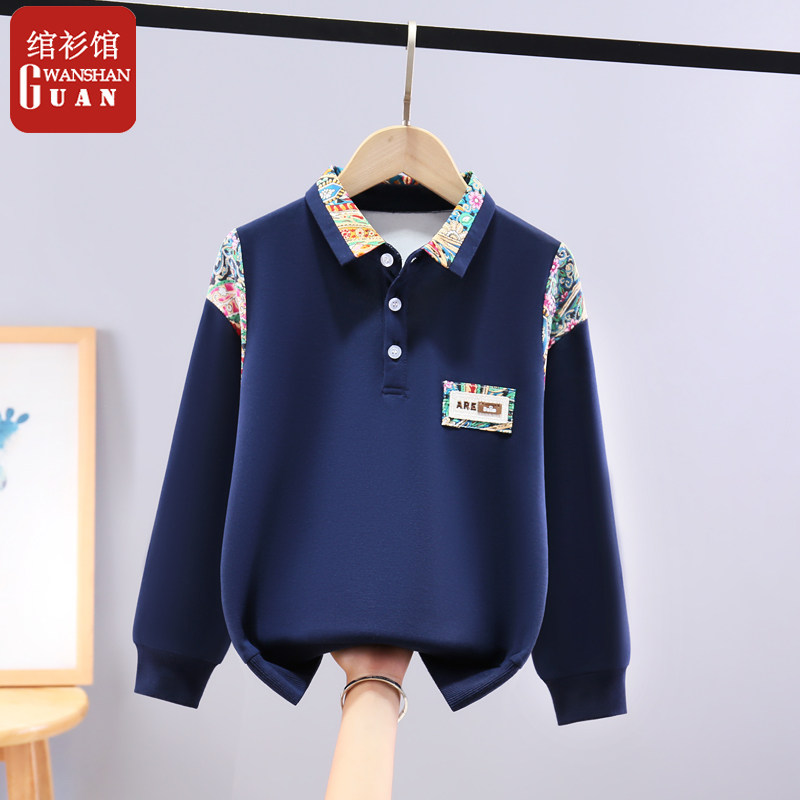 儿童男童Polo衫卫衣2025新款春装上衣带领长袖t恤中大童国潮男孩,童装/婴儿装/亲子装,卫衣/绒衫,淘宝优惠券,粉丝福利购,淘宝优惠卷