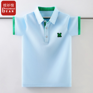 中大童纯棉吸汗半袖 男童短袖 儿童翻领Polo体恤衫 t恤新款 上衣 夏装