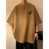 短袖 复古咖啡体恤ins潮牌宽松情侣半袖 T恤男款 新款 上衣服 夏季 美式