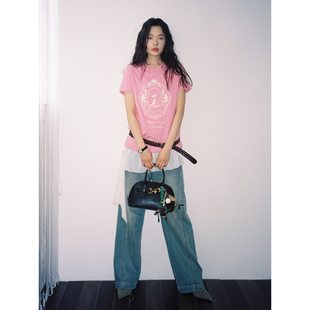 SUPERSCAPE素舶 棉混纺柔软透气多色宽松印花短袖T恤上衣