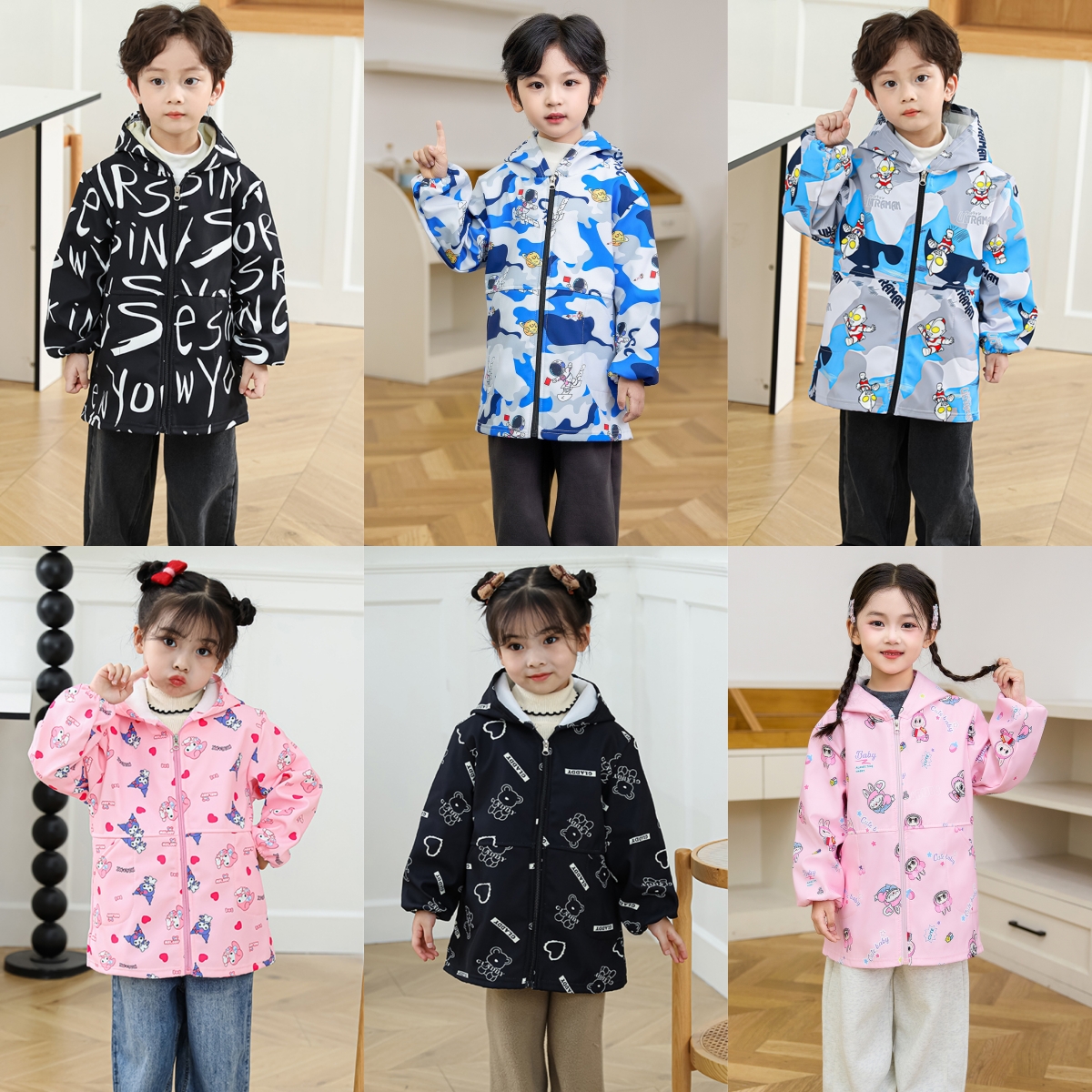 宝宝女童羽绒服小孩围裙防水罩衣