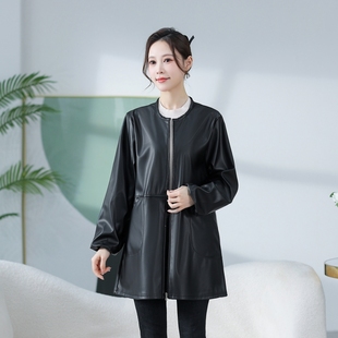 羽绒服皮罩衣成人女秋冬季 厨房围裙 加绒防水防油污工作服拉链长袖