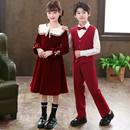 元 旦儿童合唱演出服男女童中小学生诗歌朗诵舞蹈主持礼服表演服装