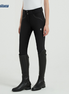 玛尚马具女款骑马裤高腰专业马裤高弹耐磨冬白色马术裤子WHB2217